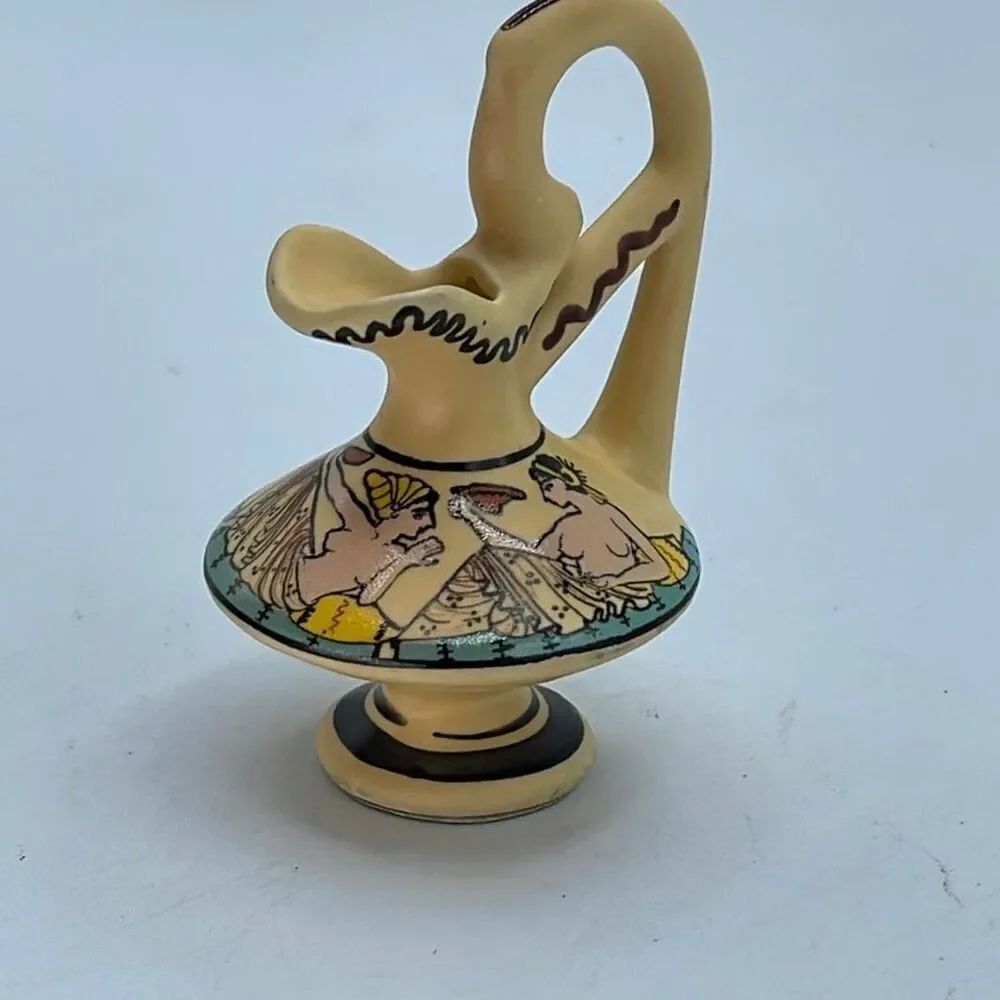 Miniature handmade D.Vassilopoulos hand painted pitcher